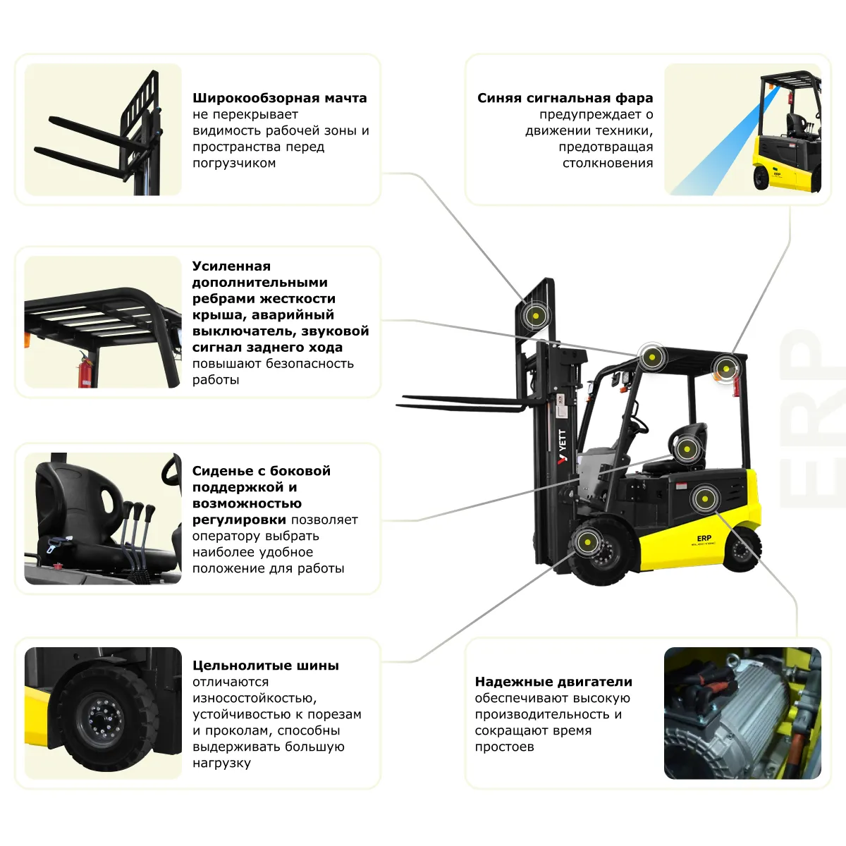 Электрический погрузчик YETT ERP18 li-ion ZSM480-SS